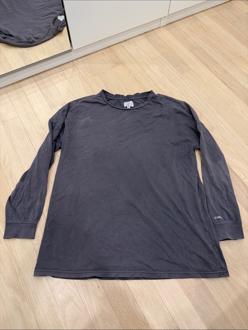 Long-Sleeve Black Men's Crewneck Shirt